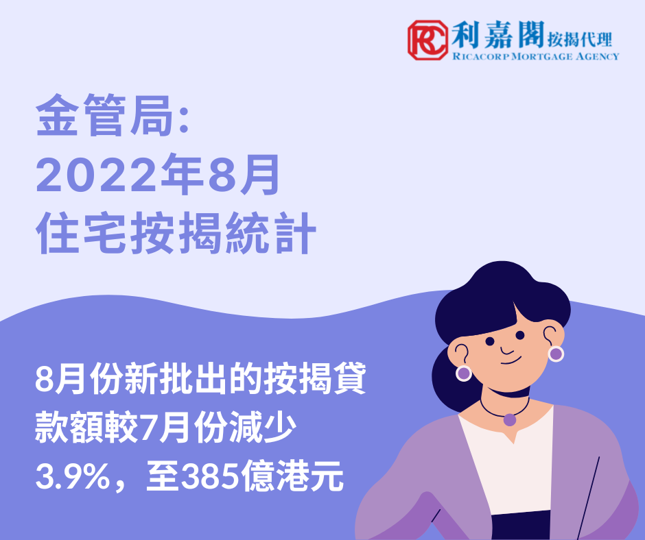 2022年8月住宅按揭統計調查結果 3 2022年8月住宅按揭統計調查結果